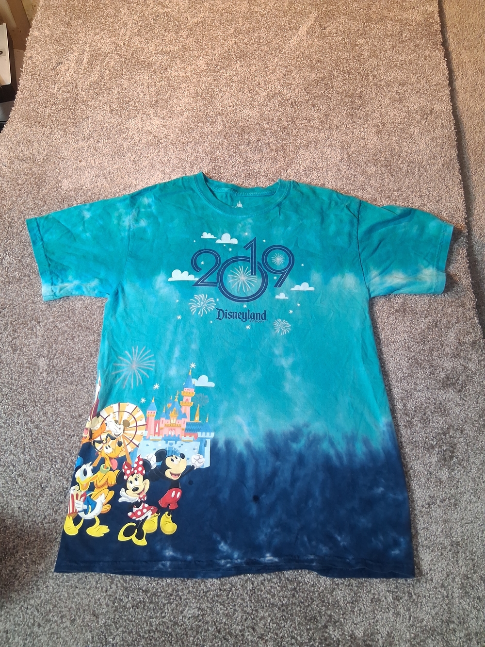 Disney 2019 Kids Teal & Navy Tie-Dye T-Shirt
